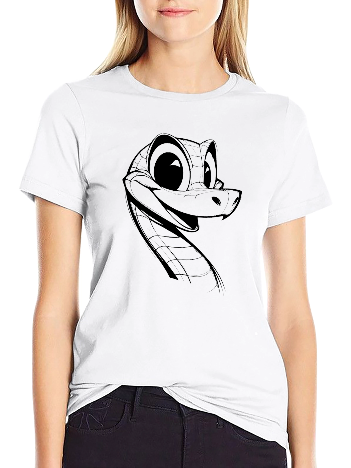Cartoon Snake Graphic T-Shirt