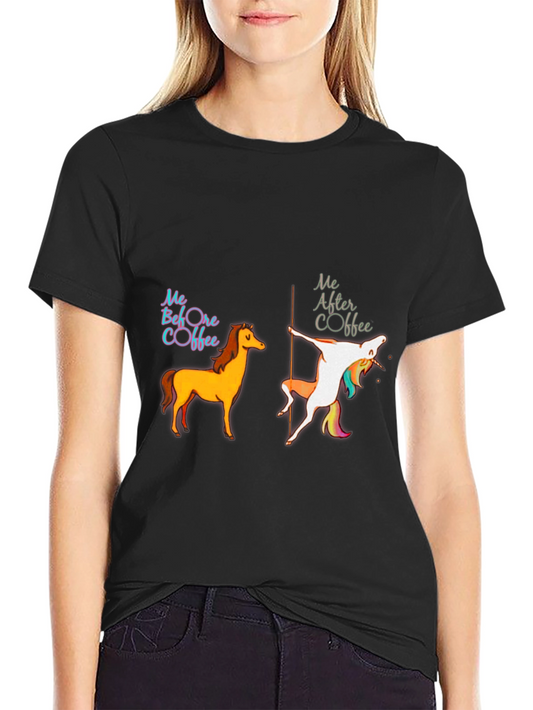 Funny Before & After Coffee Graphic T-Shirt