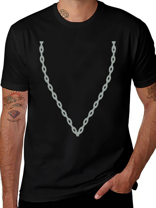 Chain Graphic Tee - Mens Casual Short Sleeve T-Shirt