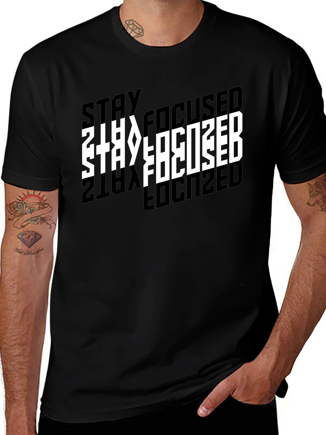 Stay Focused Black T-Shirt