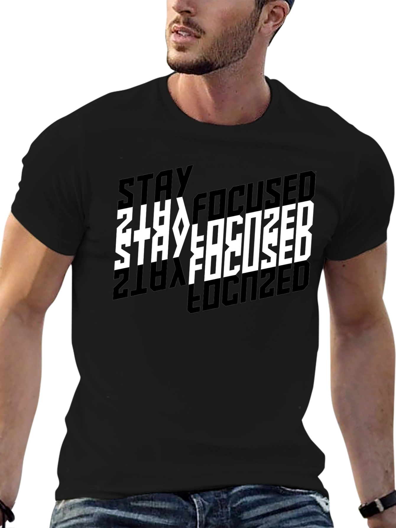 Stay Focused Black T-Shirt