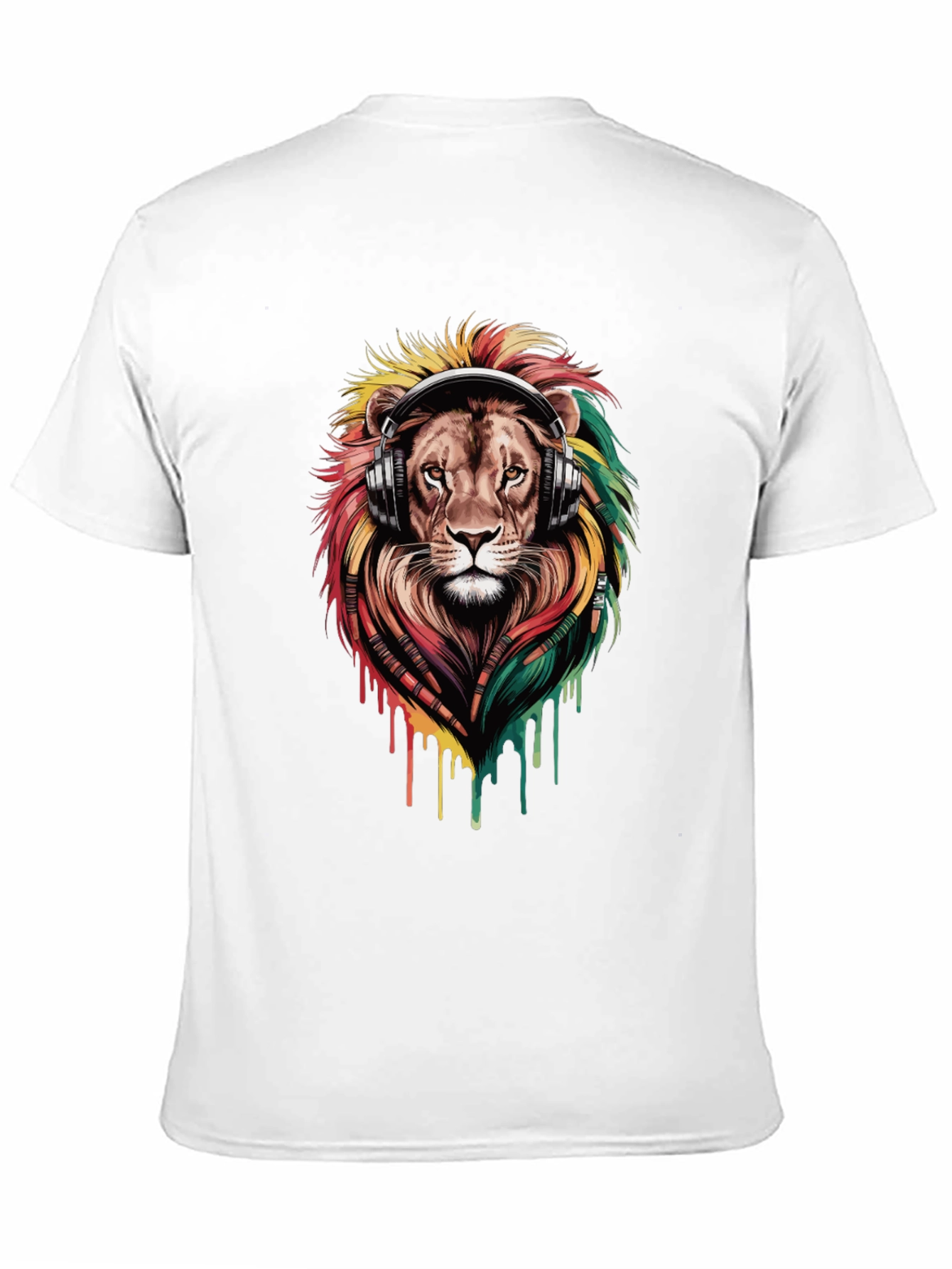 Lion Headphones Graphic Tee - Black