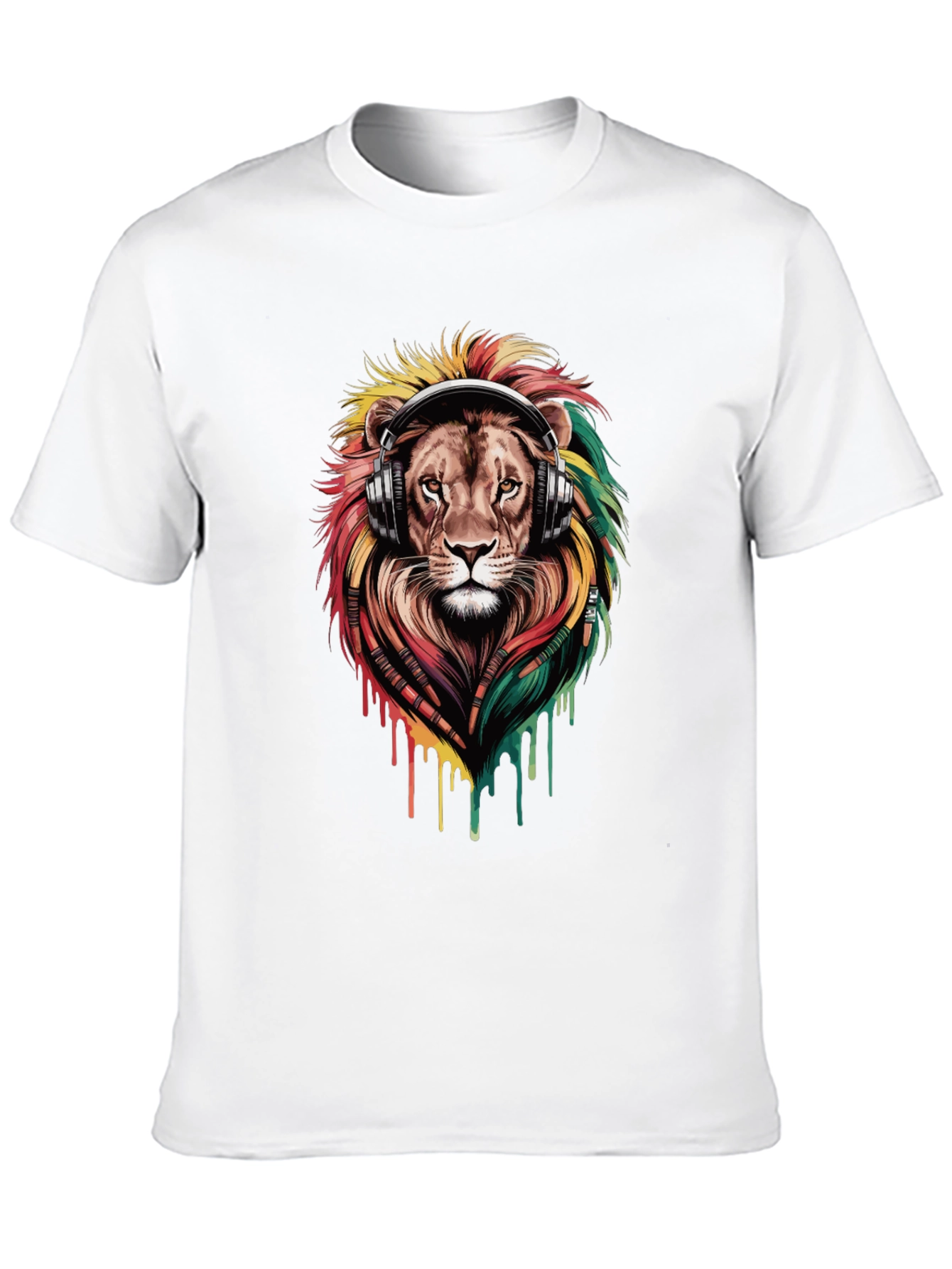 Lion Headphones Graphic Tee - Black