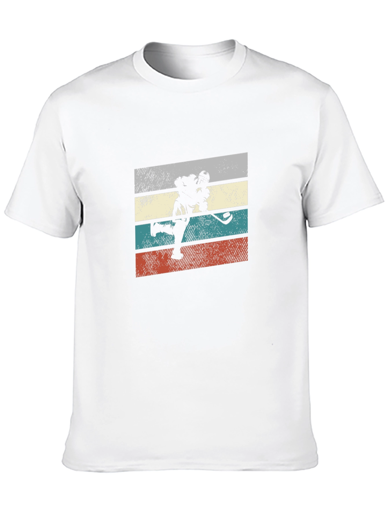 Retro Hockey Player T-Shirt - Black Graphic Tee
