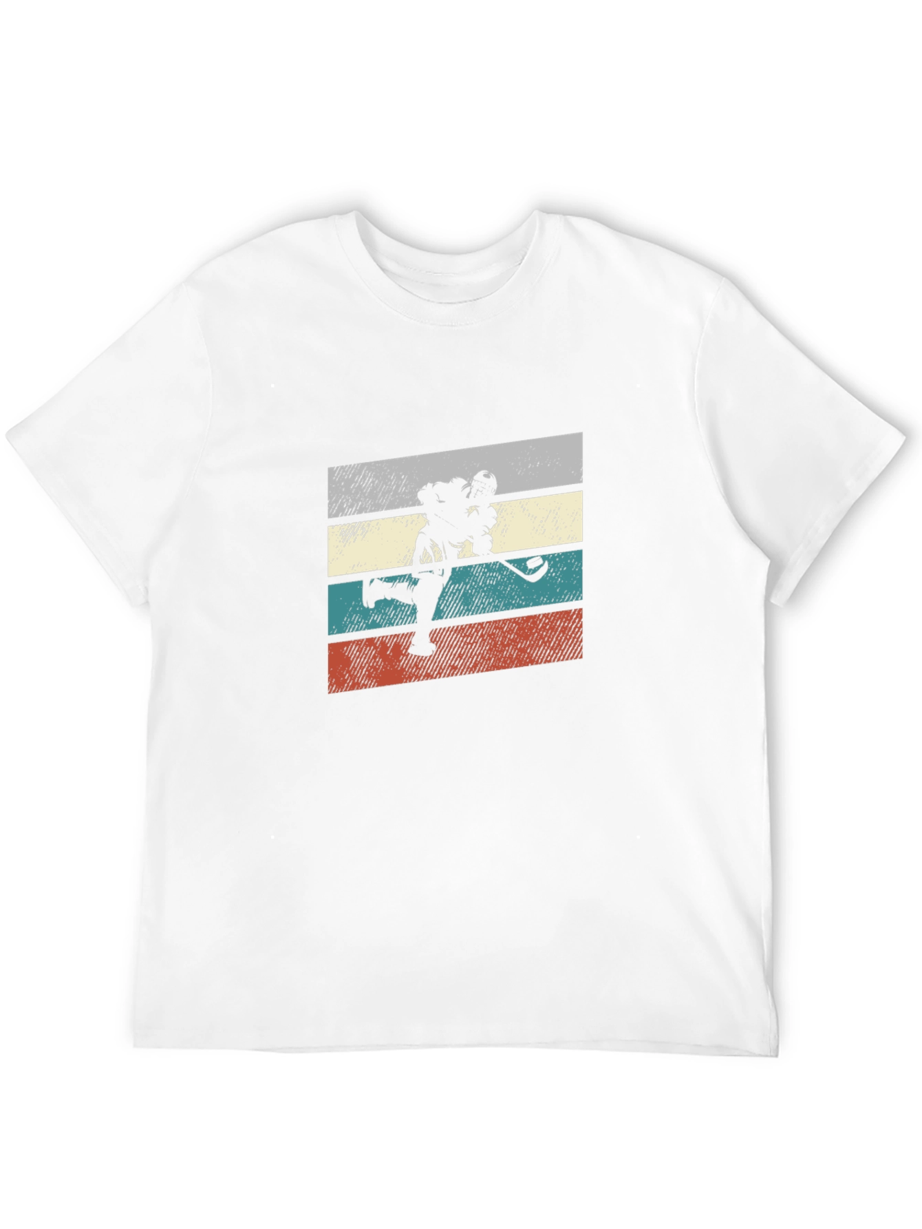 Retro Hockey Player T-Shirt - Black Graphic Tee