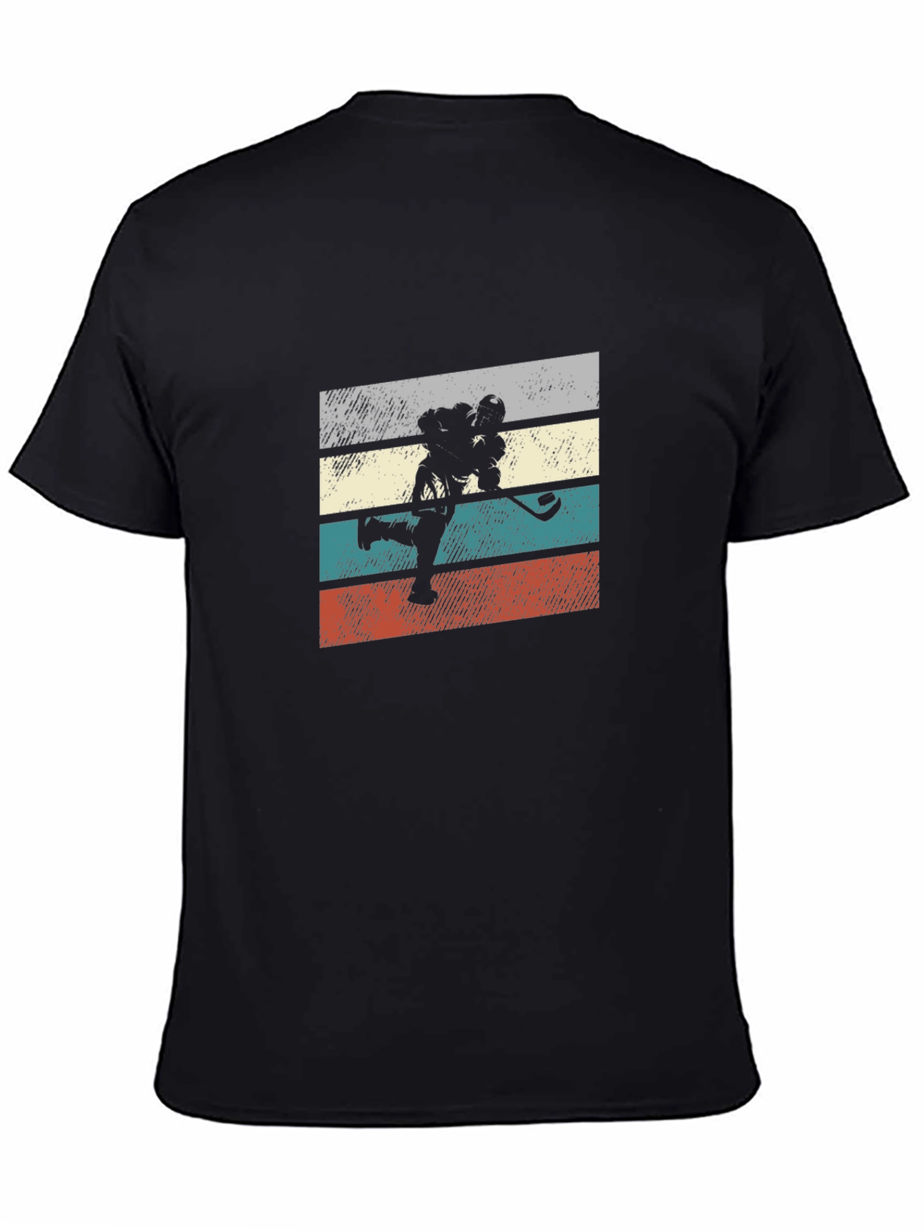 Retro Hockey Player T-Shirt - Black Graphic Tee