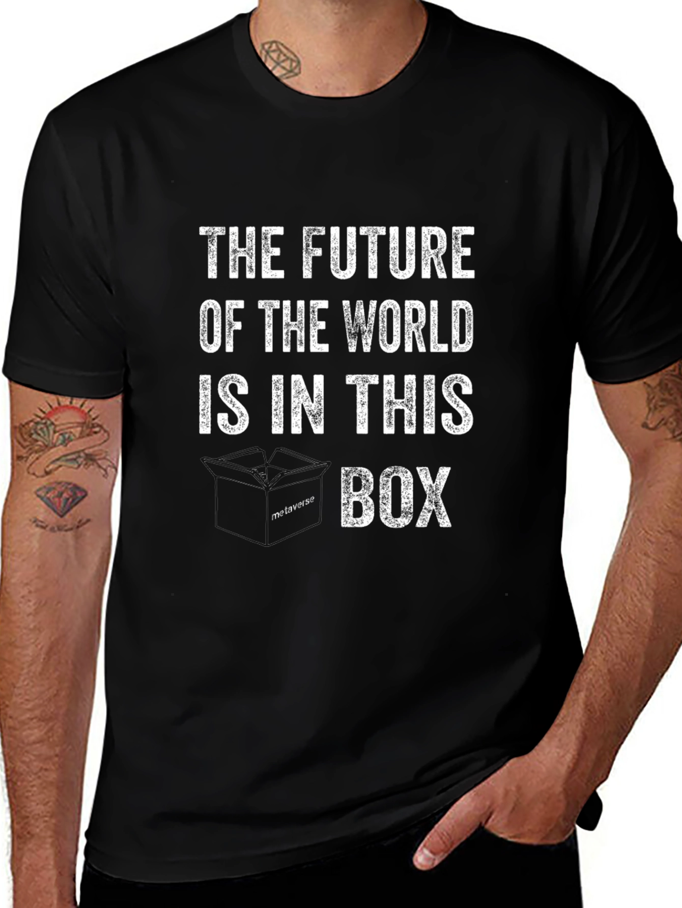 Future World Metaverse Box Graphic T-Shirt