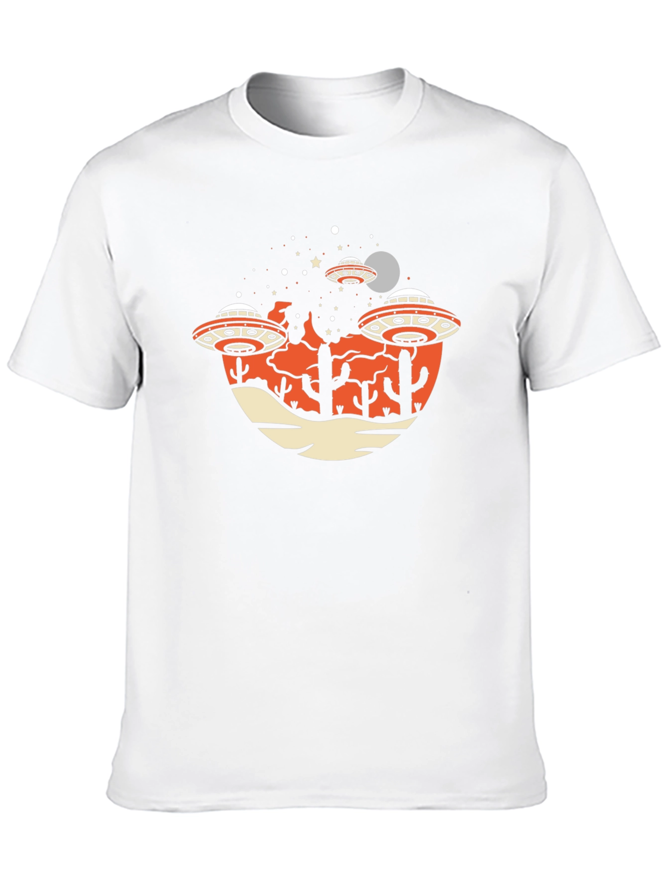 UFO Desert Graphic Tee - Sci-Fi T-Shirt