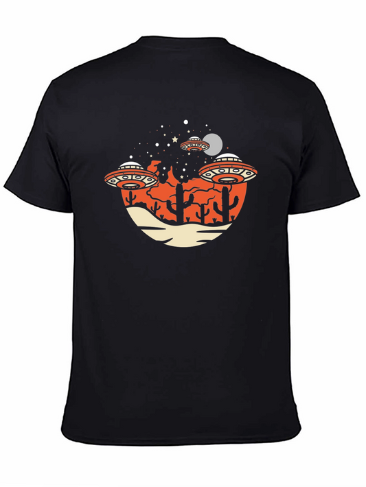 UFO Desert Graphic Tee - Sci-Fi T-Shirt