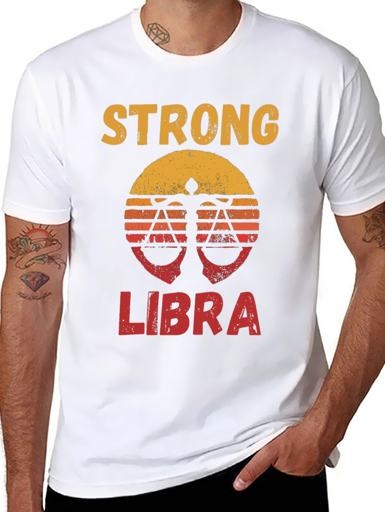 Strong Libra Zodiac T-Shirt - Black Tee