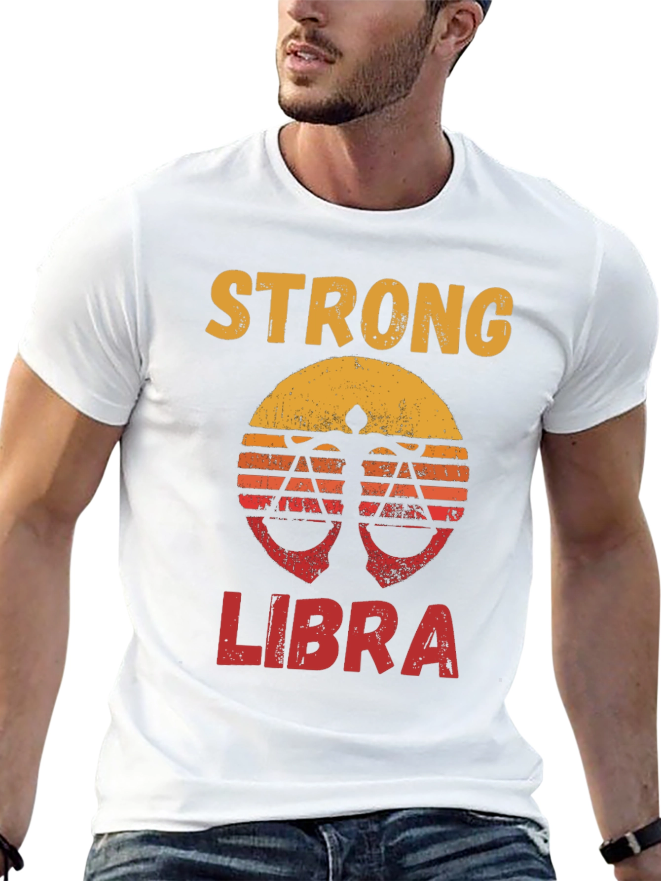 Strong Libra Zodiac T-Shirt - Black Tee