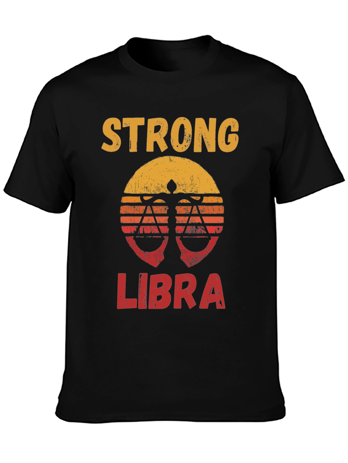 Strong Libra Zodiac T-Shirt - Black Tee
