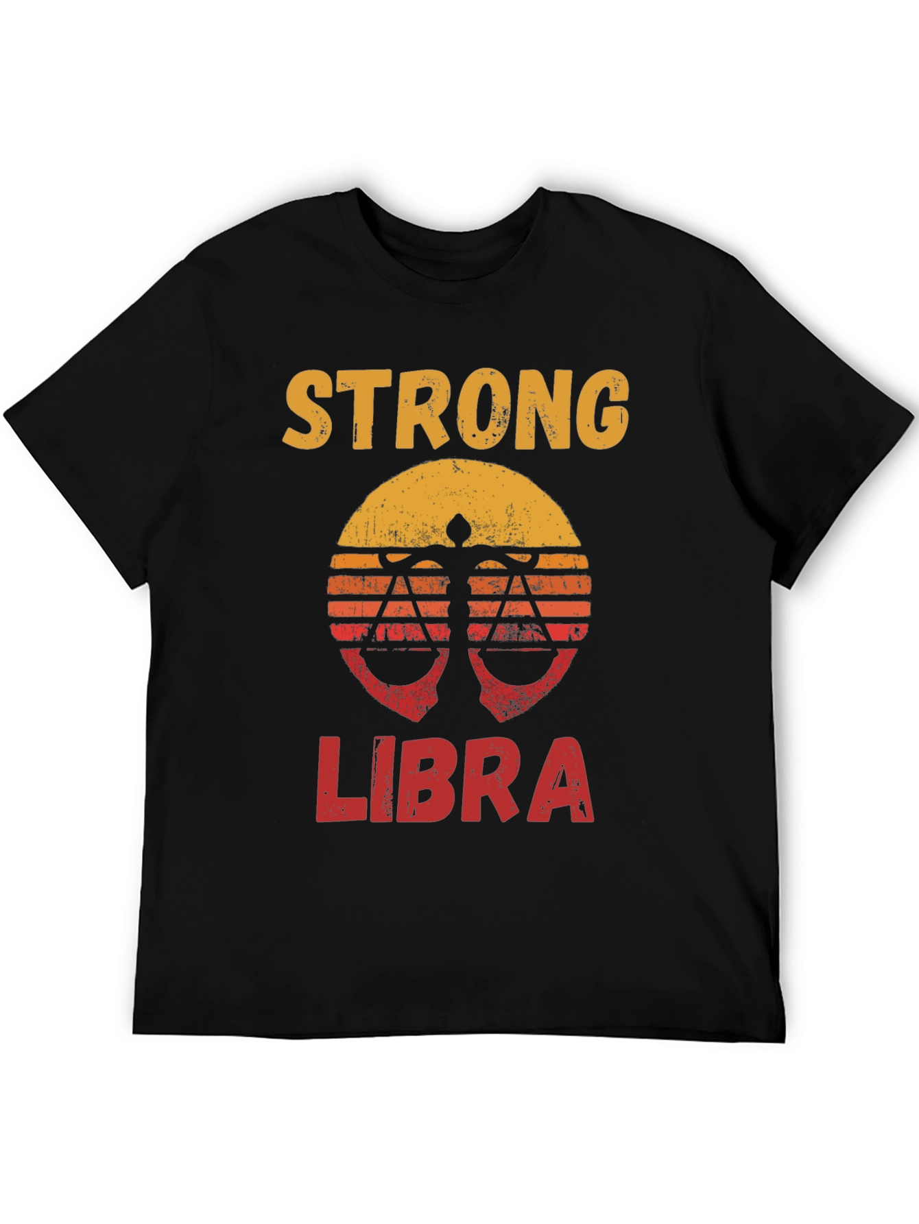 Strong Libra Zodiac T-Shirt - Black Tee