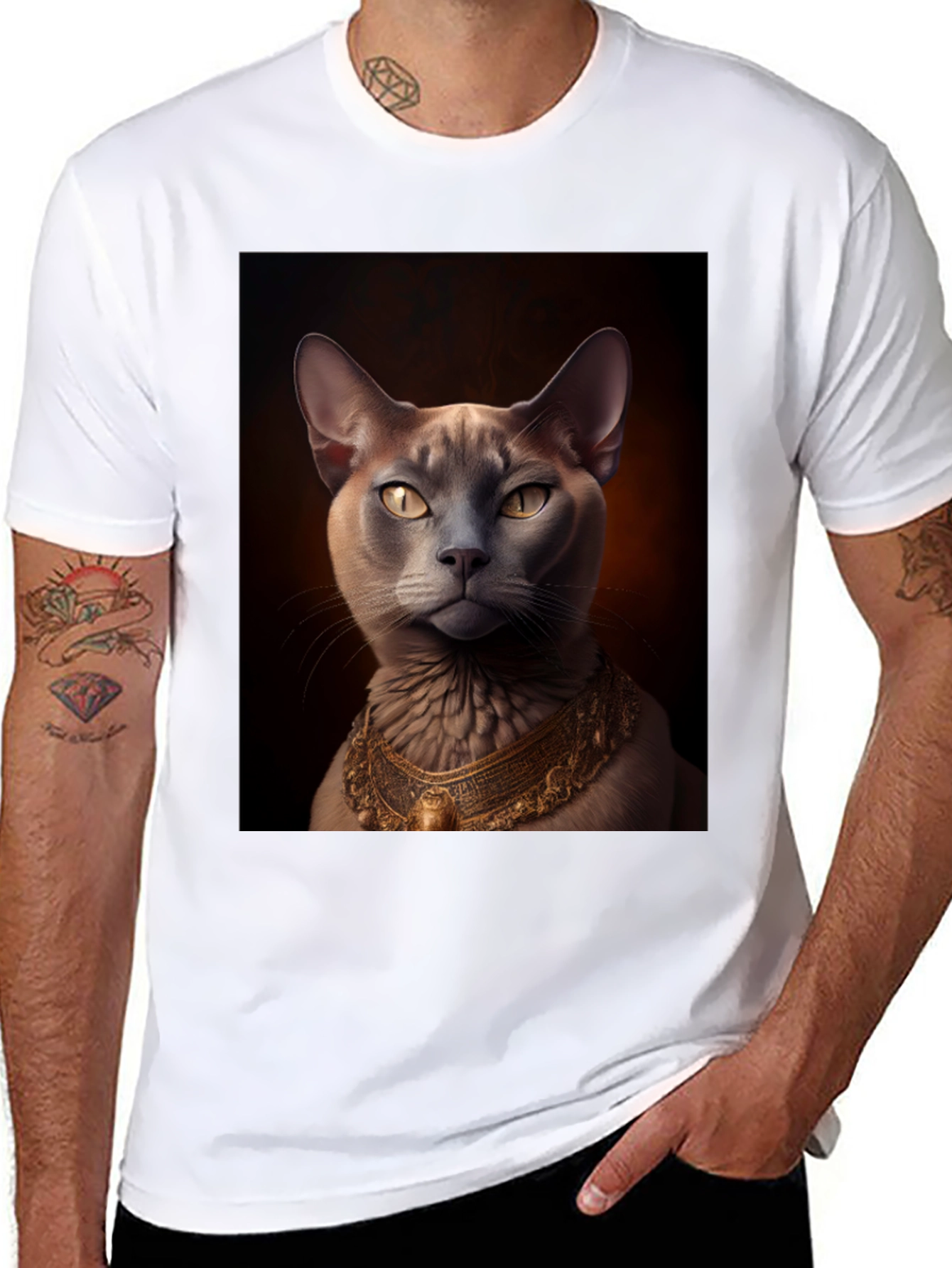 Royal Cat Graphic Tee - Black T-Shirt