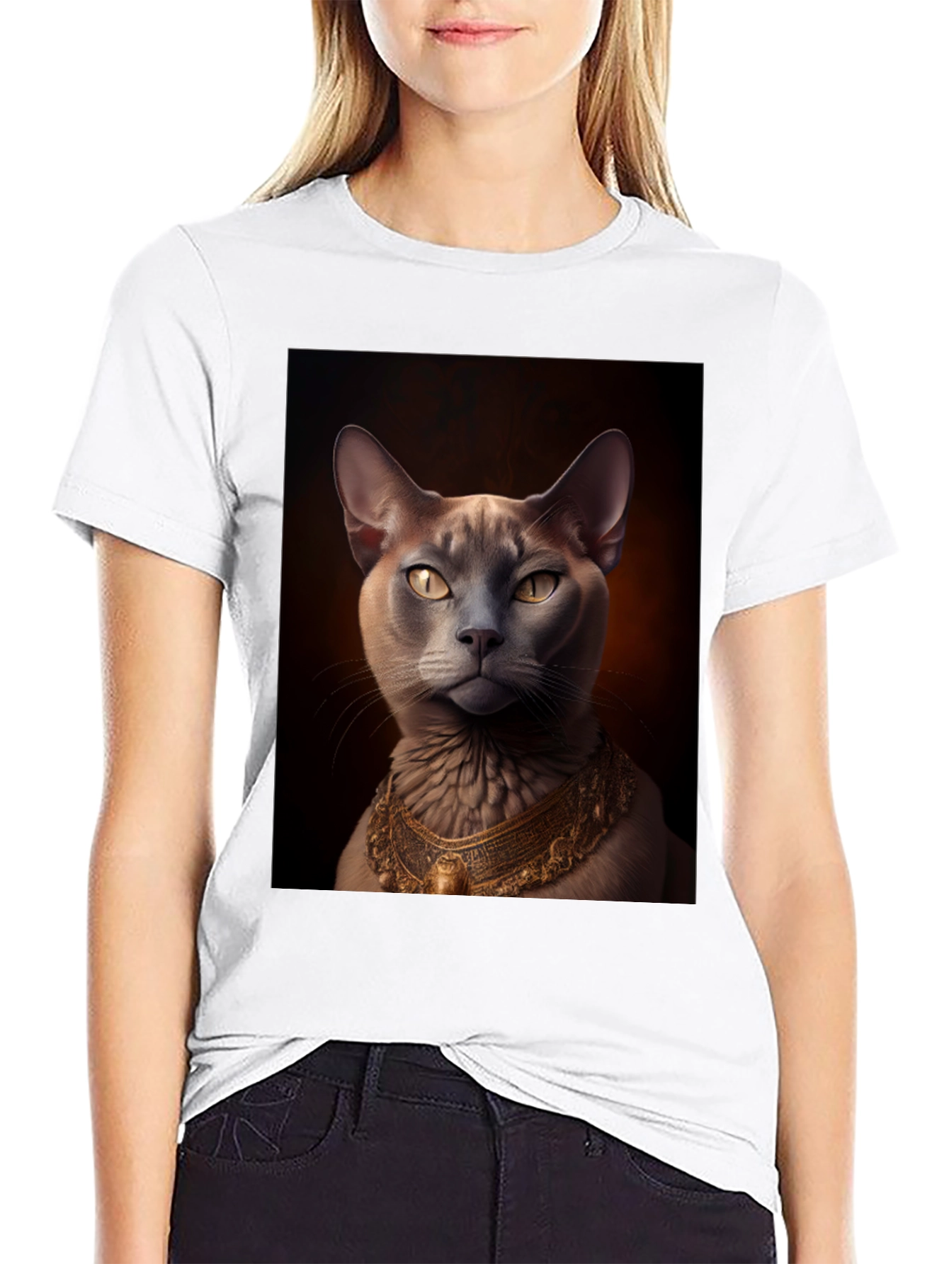 Royal Cat Graphic Tee - Black T-Shirt
