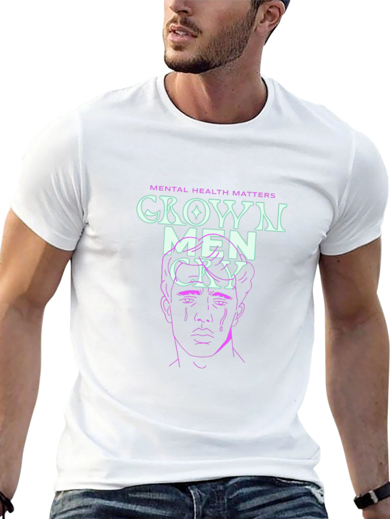 Crown Men Cry T-Shirt - Mental Health Awareness