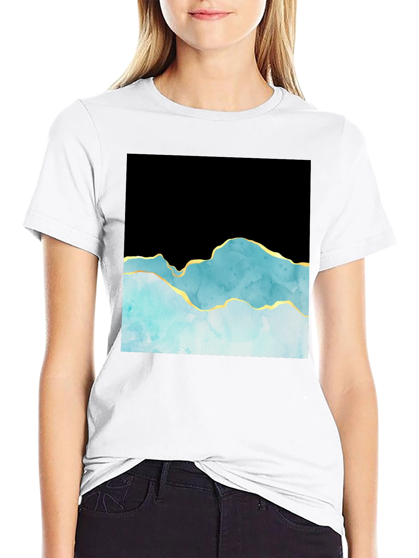 Abstract Mountain T-Shirt - Black