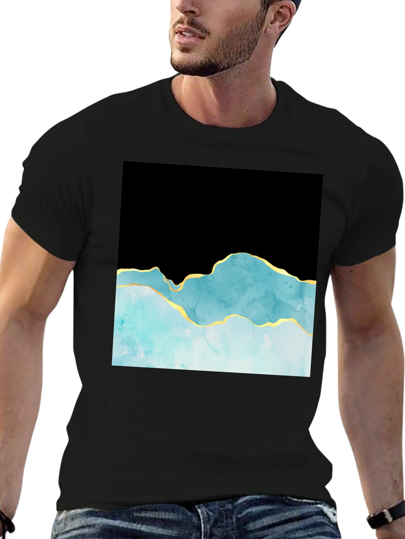 Abstract Mountain T-Shirt - Black