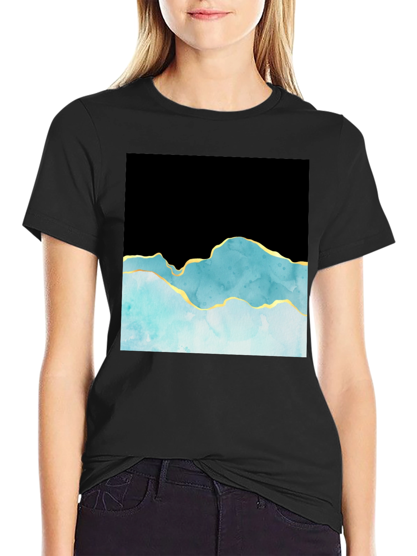 Abstract Mountain T-Shirt - Black