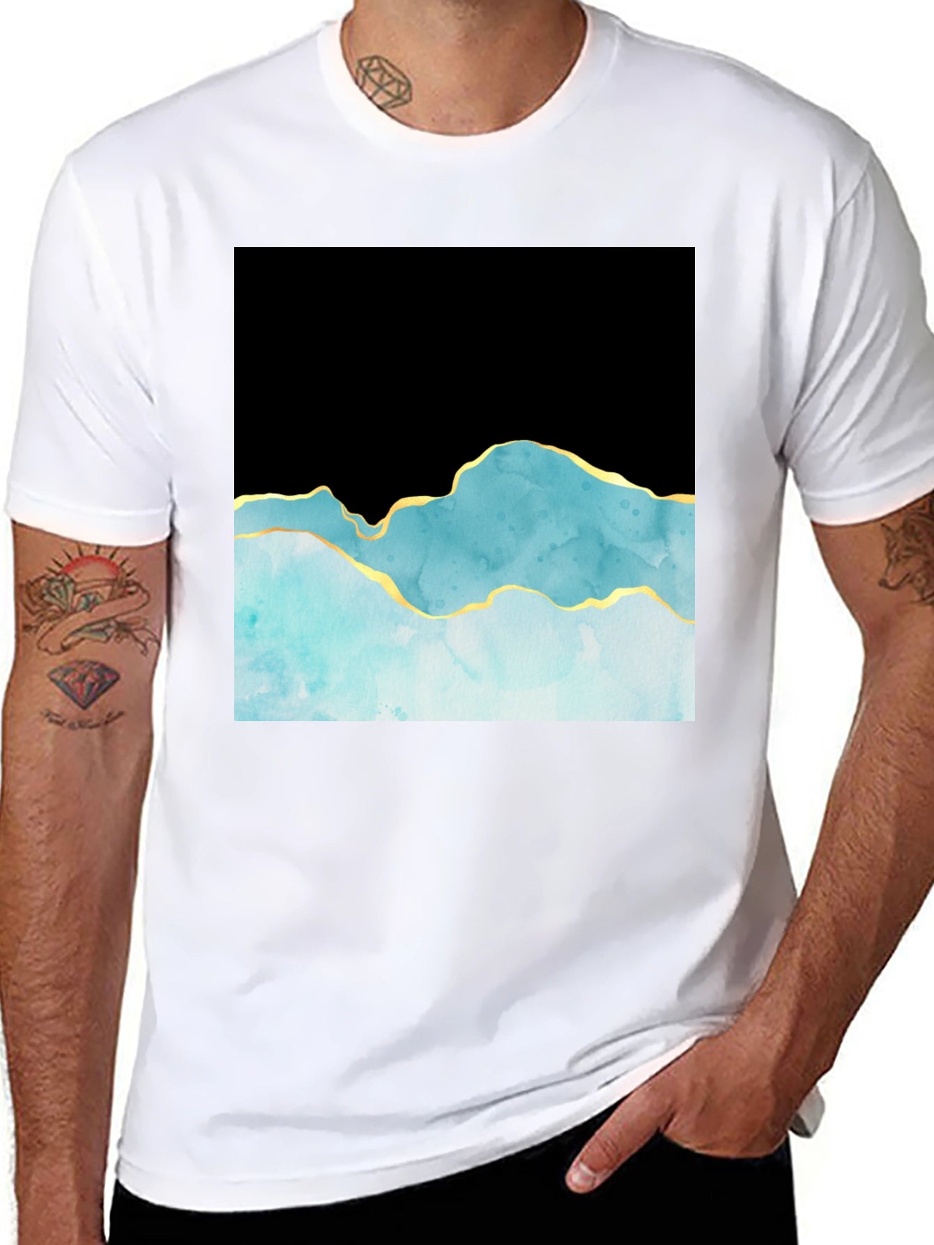 Abstract Mountain T-Shirt - Black