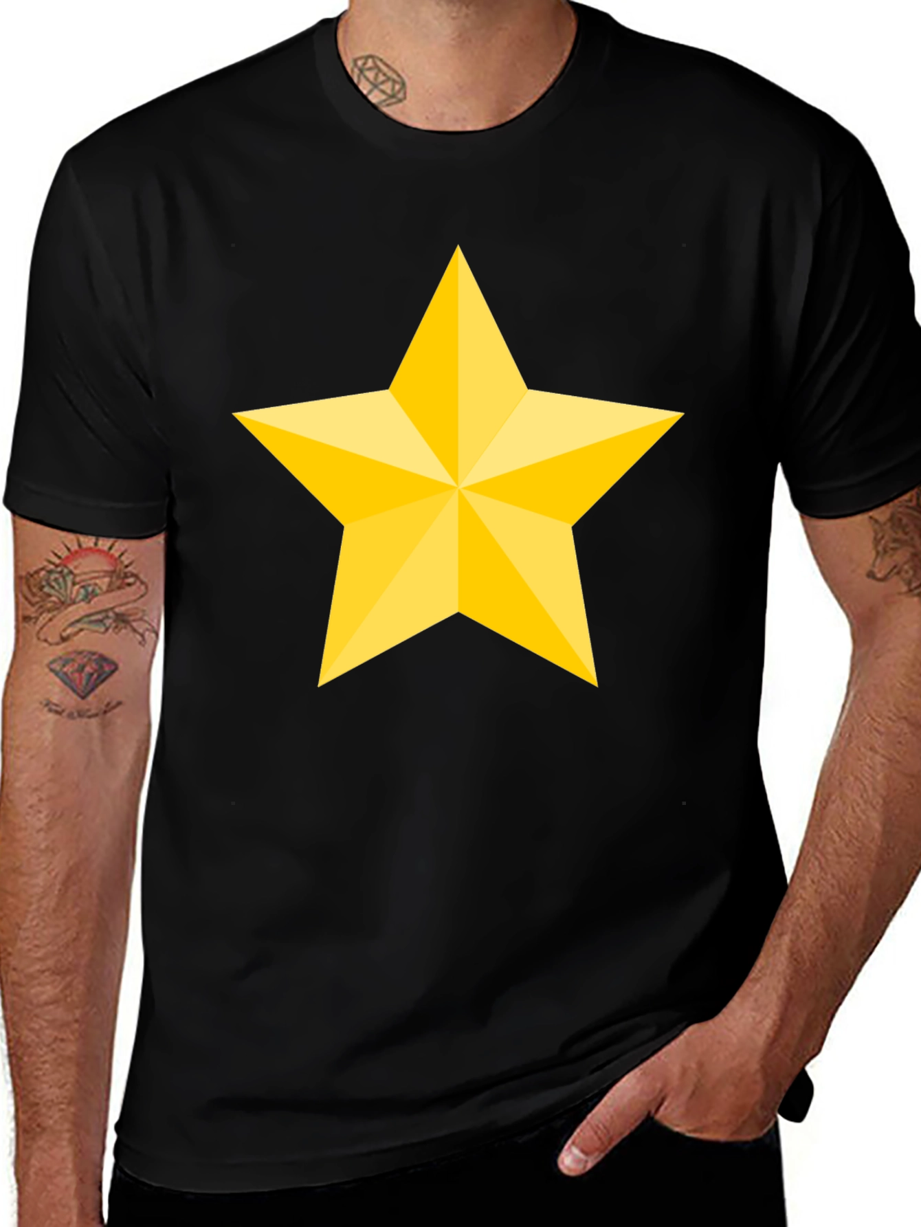 Bold Star Graphic Black T-Shirt