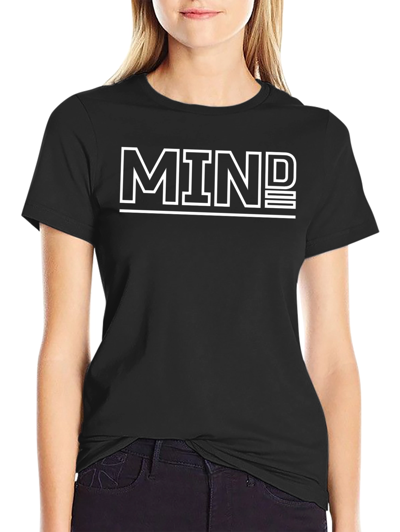 Mind Graphic Tee - Black Casual T-Shirt