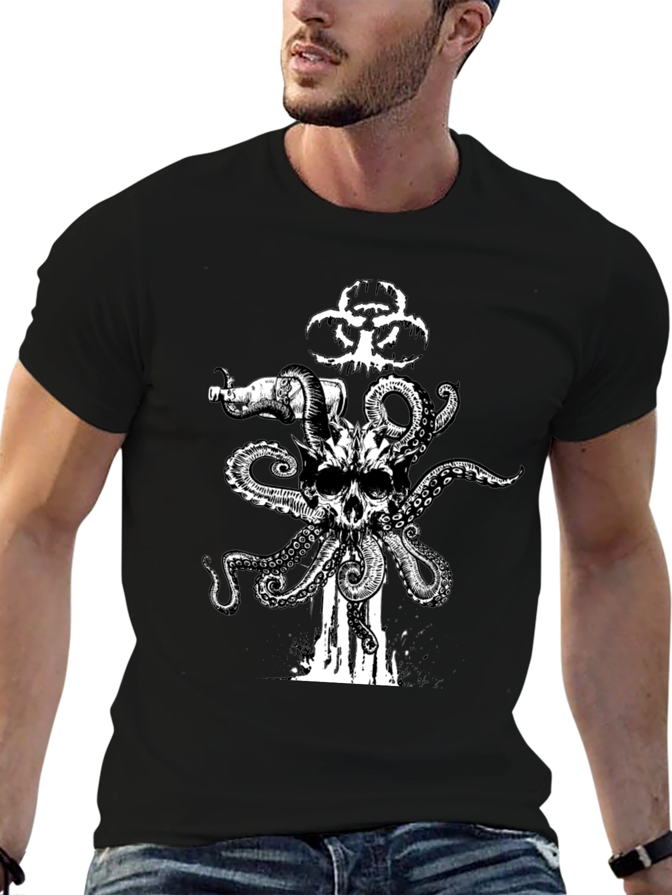 Skull Octopus Biohazard T-Shirt