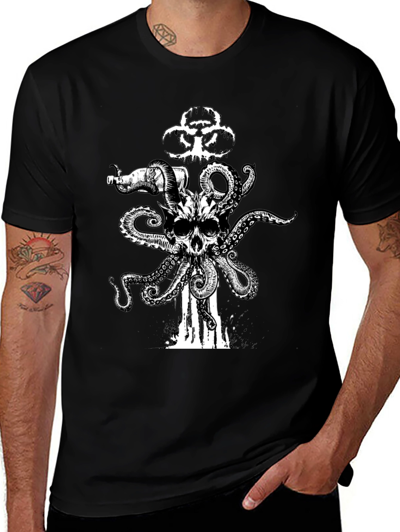 Skull Octopus Biohazard T-Shirt