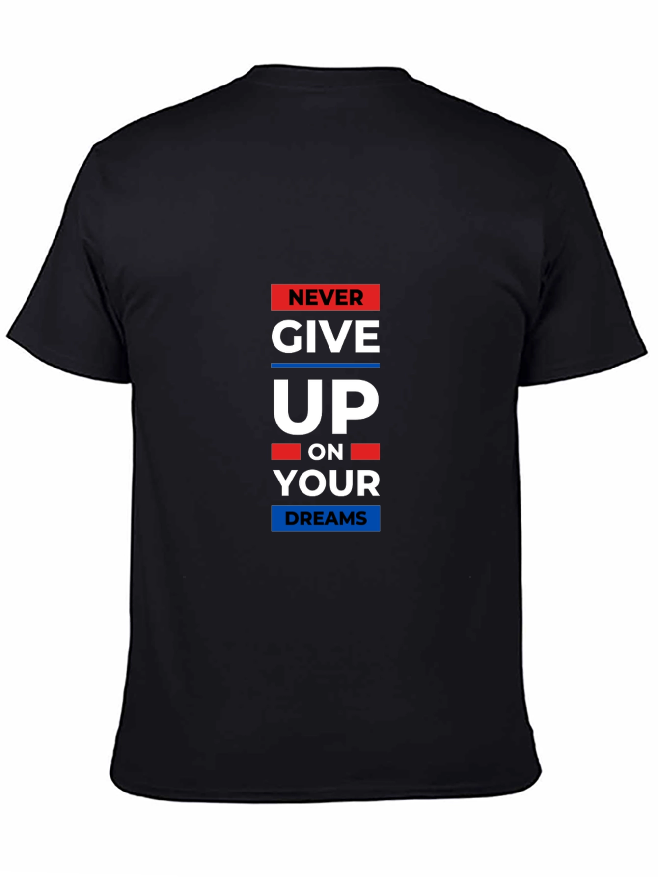 Never Give Up Graphic T-Shirt - Black