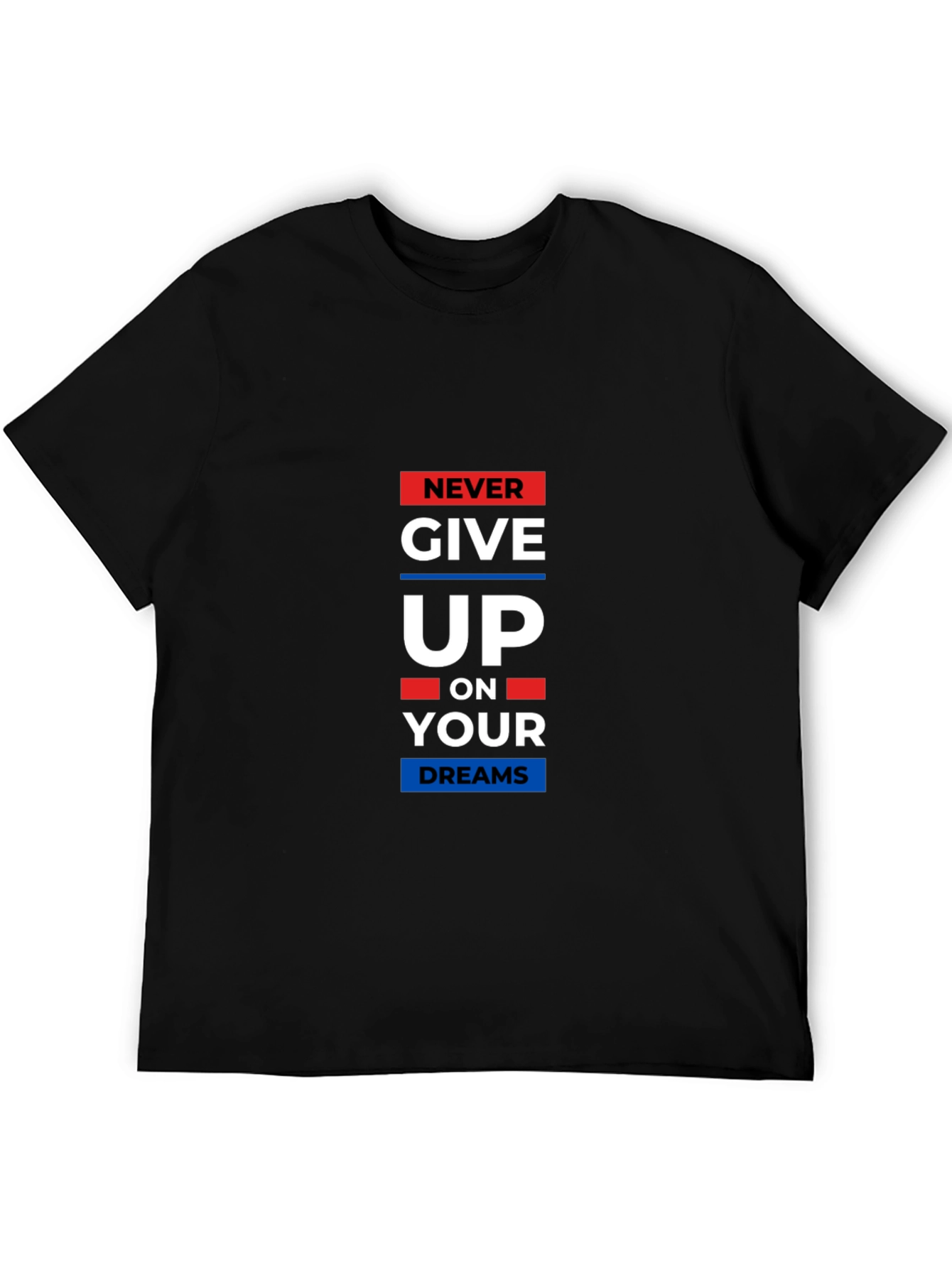 Never Give Up Graphic T-Shirt - Black