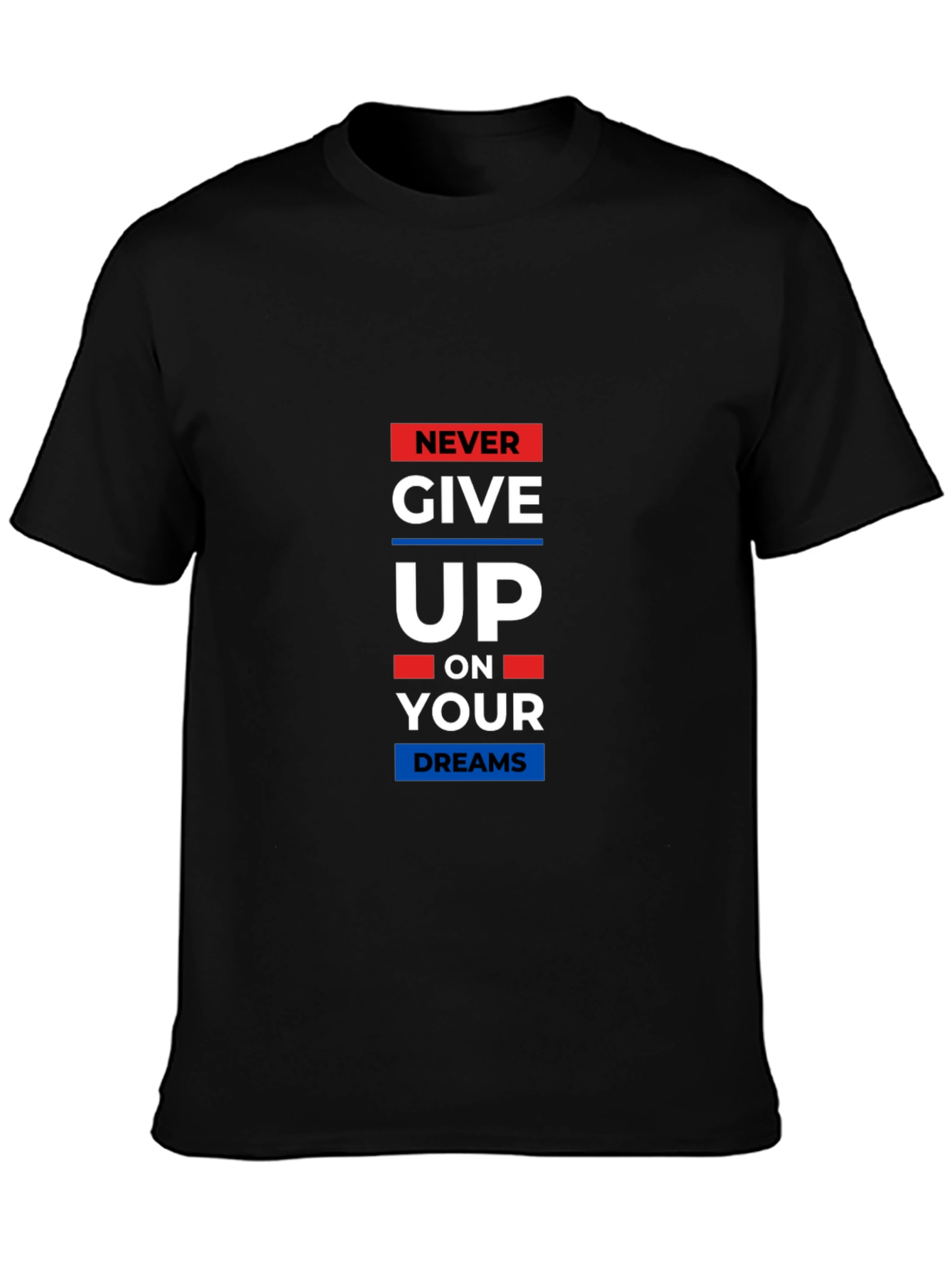 Never Give Up Graphic T-Shirt - Black