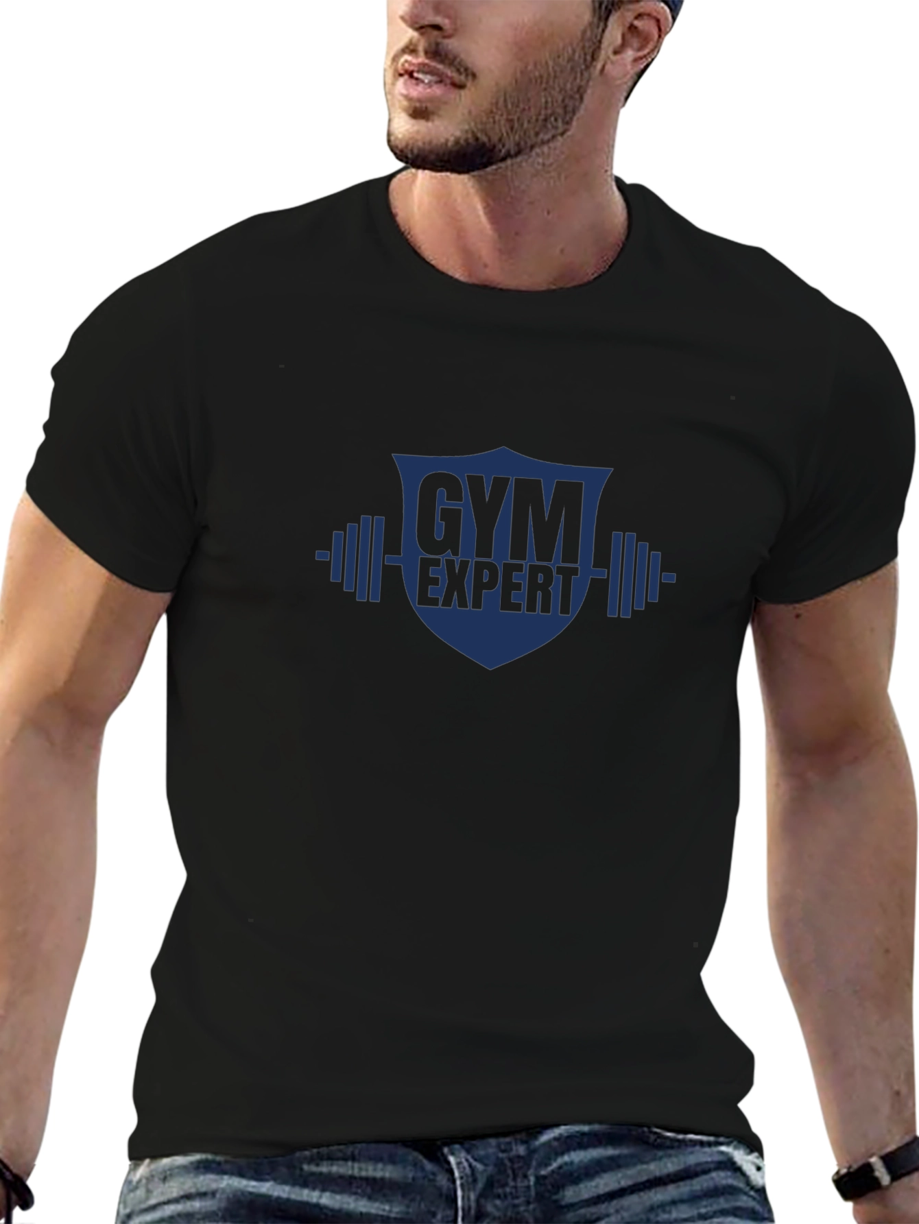 Gym Expert Graphic T-Shirt - Black Cotton Tee