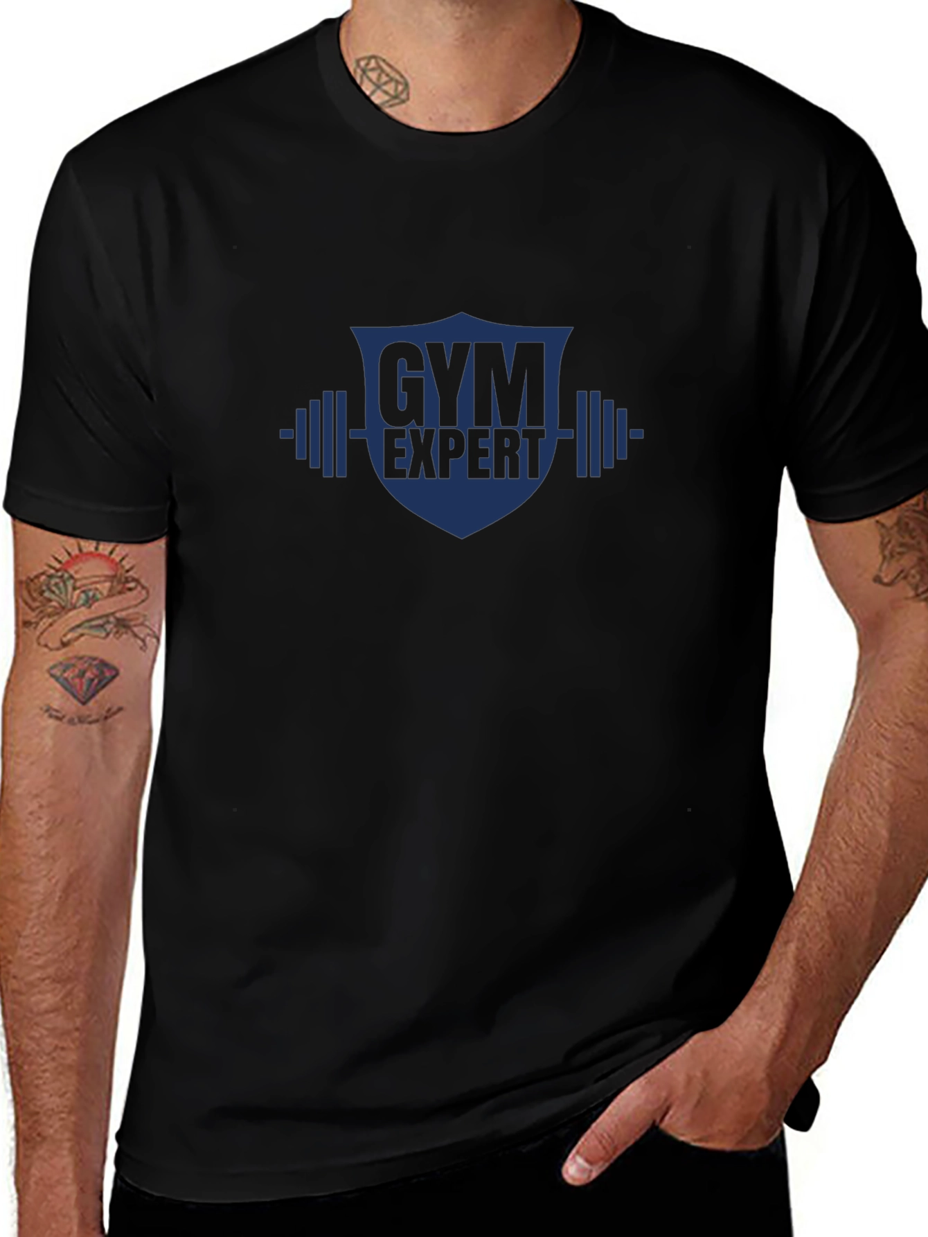 Gym Expert Graphic T-Shirt - Black Cotton Tee
