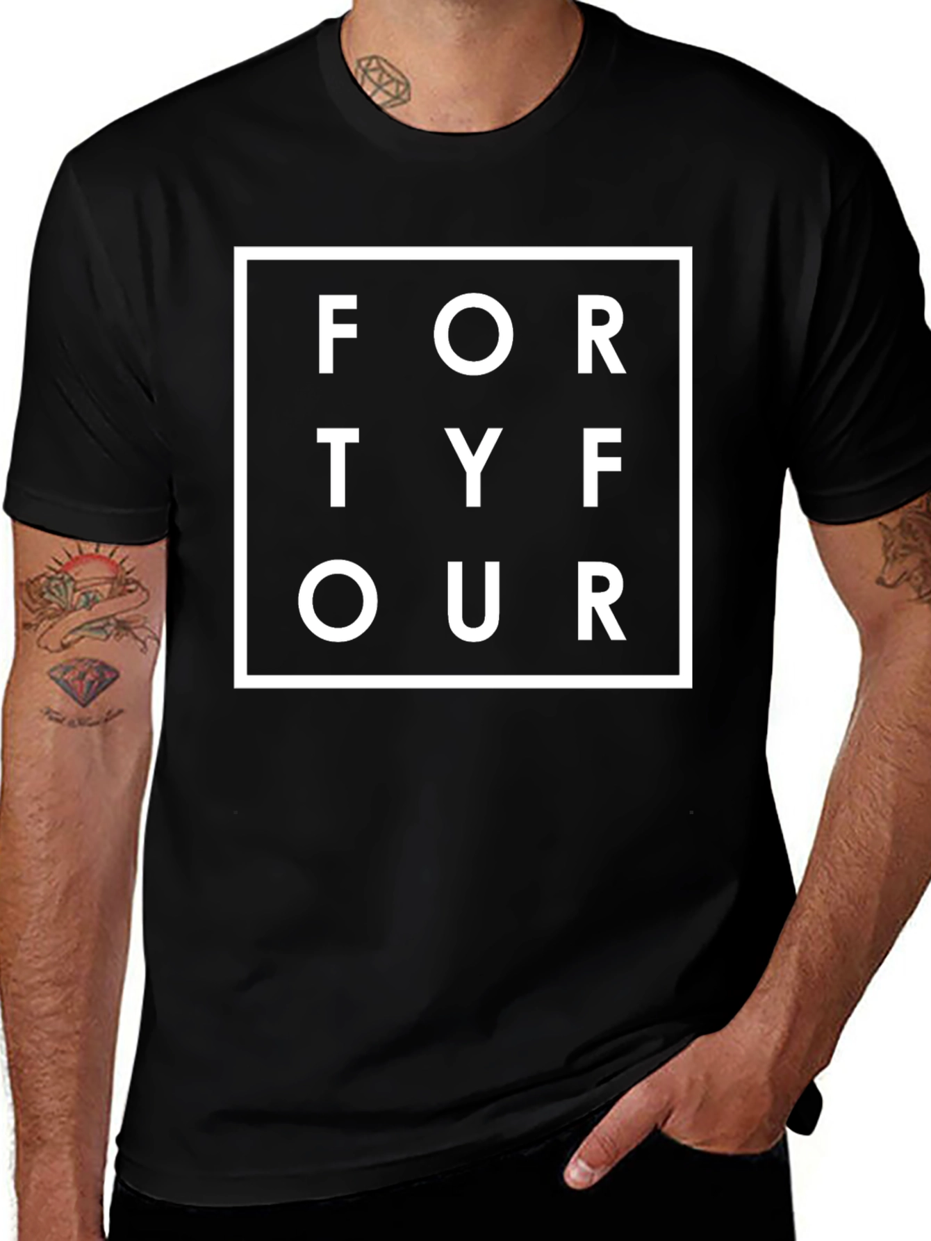 FORTY FOUR Graphic T-Shirt - Stylish Black Tee