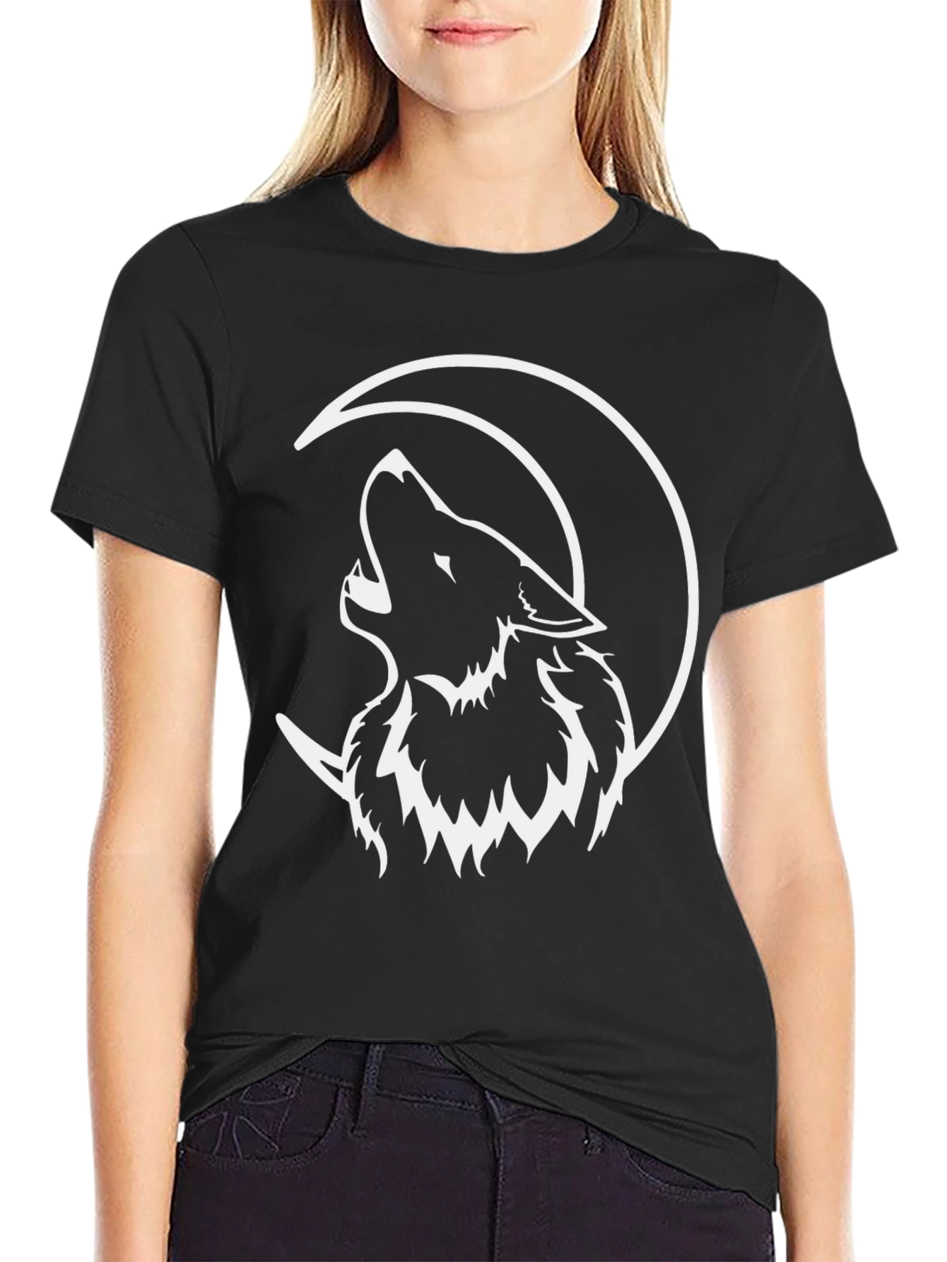 Wolf Moon T-Shirt - Black Graphic Tee