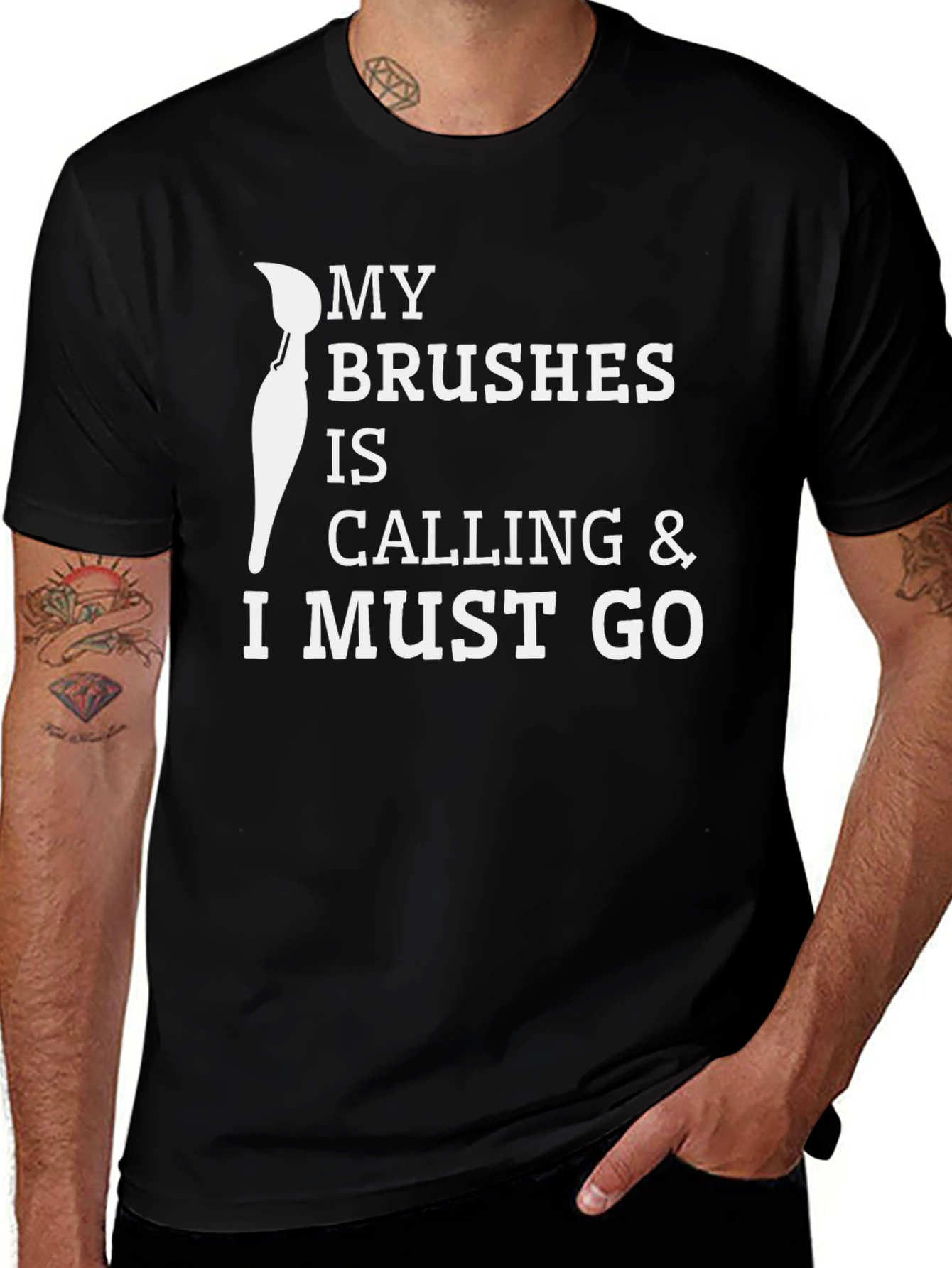 My Brushes Are Calling Black T-Shirt