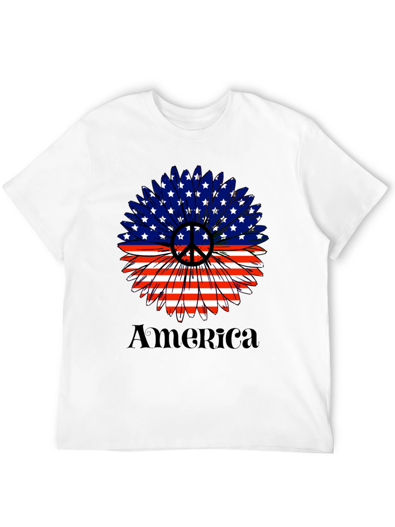 Patriotic Peace Sunflower T-Shirt