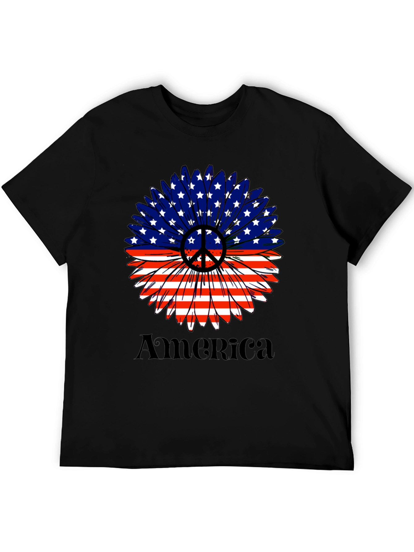 Patriotic Peace Sunflower T-Shirt
