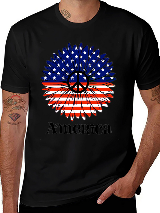 Patriotic Peace Sunflower T-Shirt