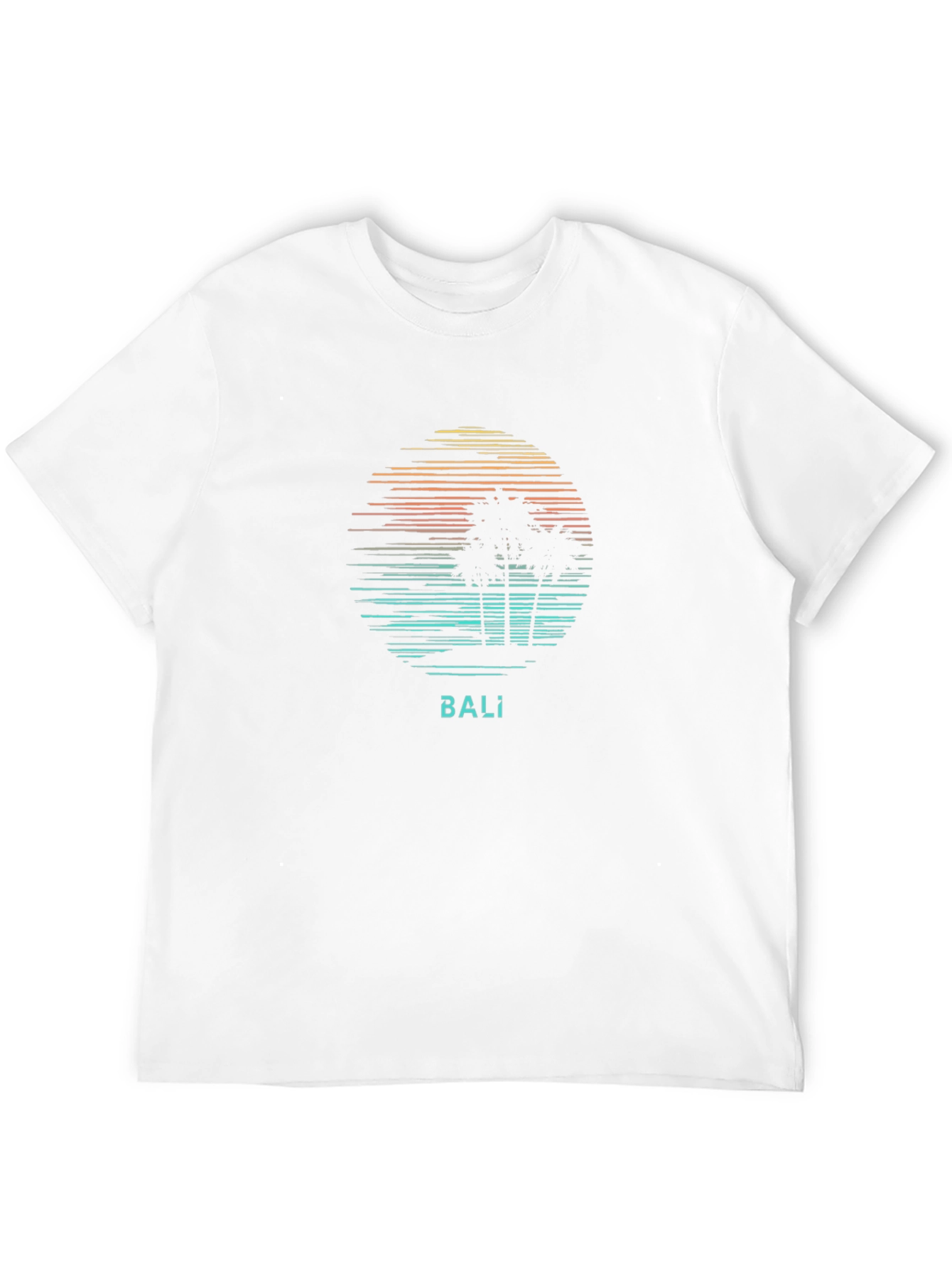 Bali Graphic Tee - Retro Palm Tree Sunset Shirt