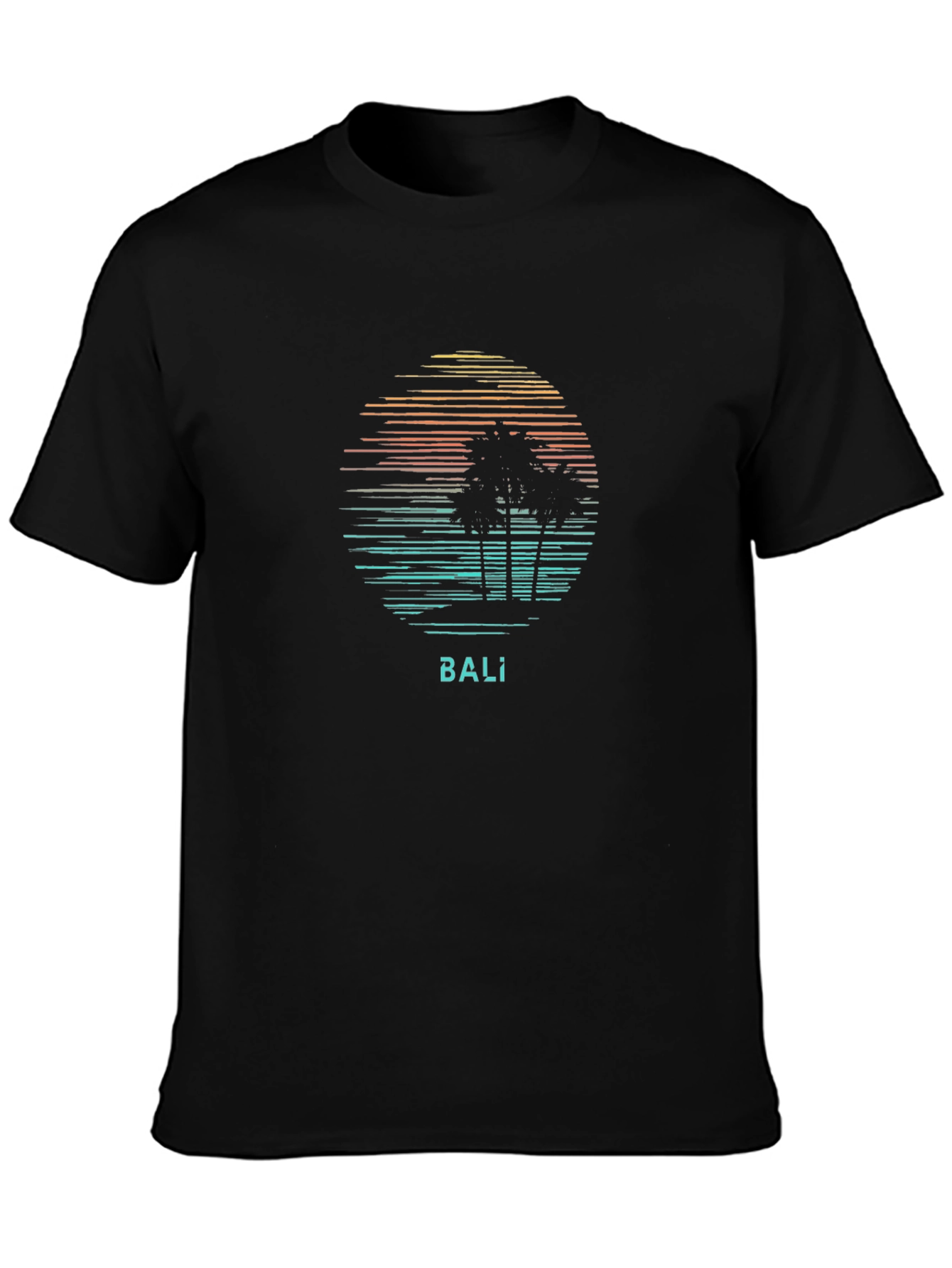 Bali Graphic Tee - Retro Palm Tree Sunset Shirt