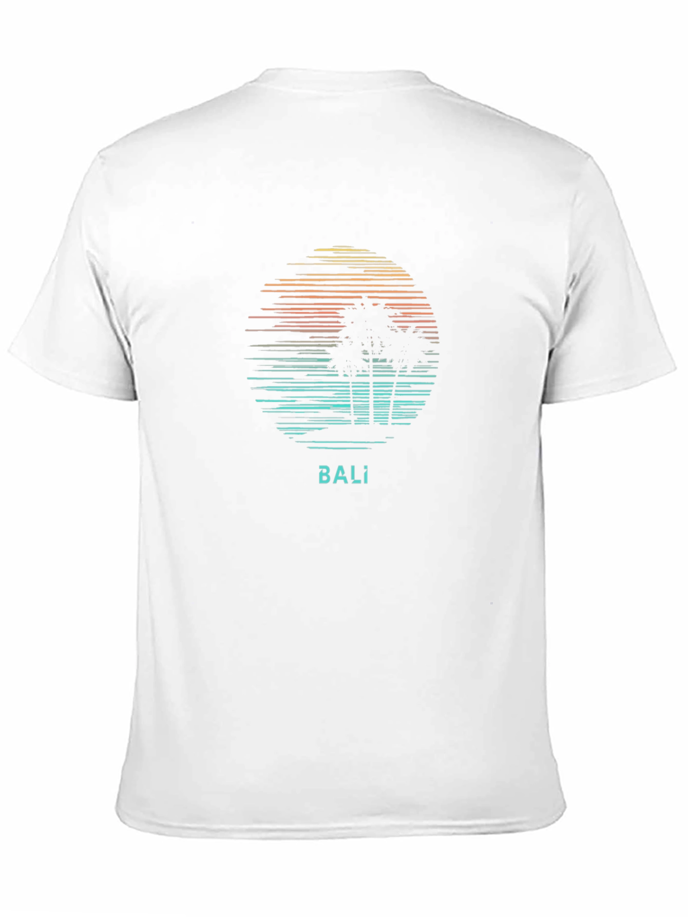 Bali Graphic Tee - Retro Palm Tree Sunset Shirt