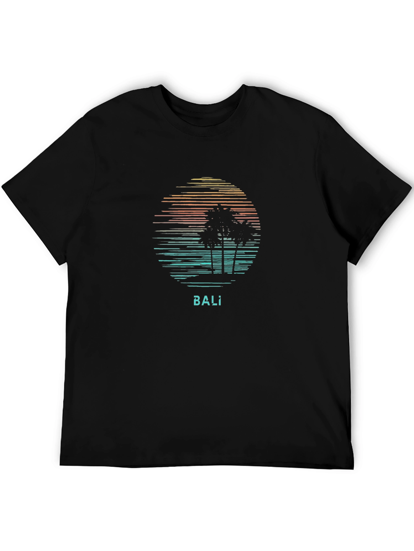 Bali Graphic Tee - Retro Palm Tree Sunset Shirt