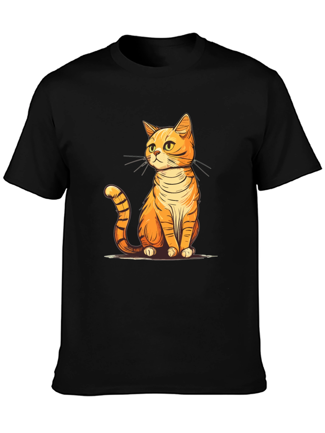 Cute Cartoon Cat T-Shirt - Unisex Black Tee