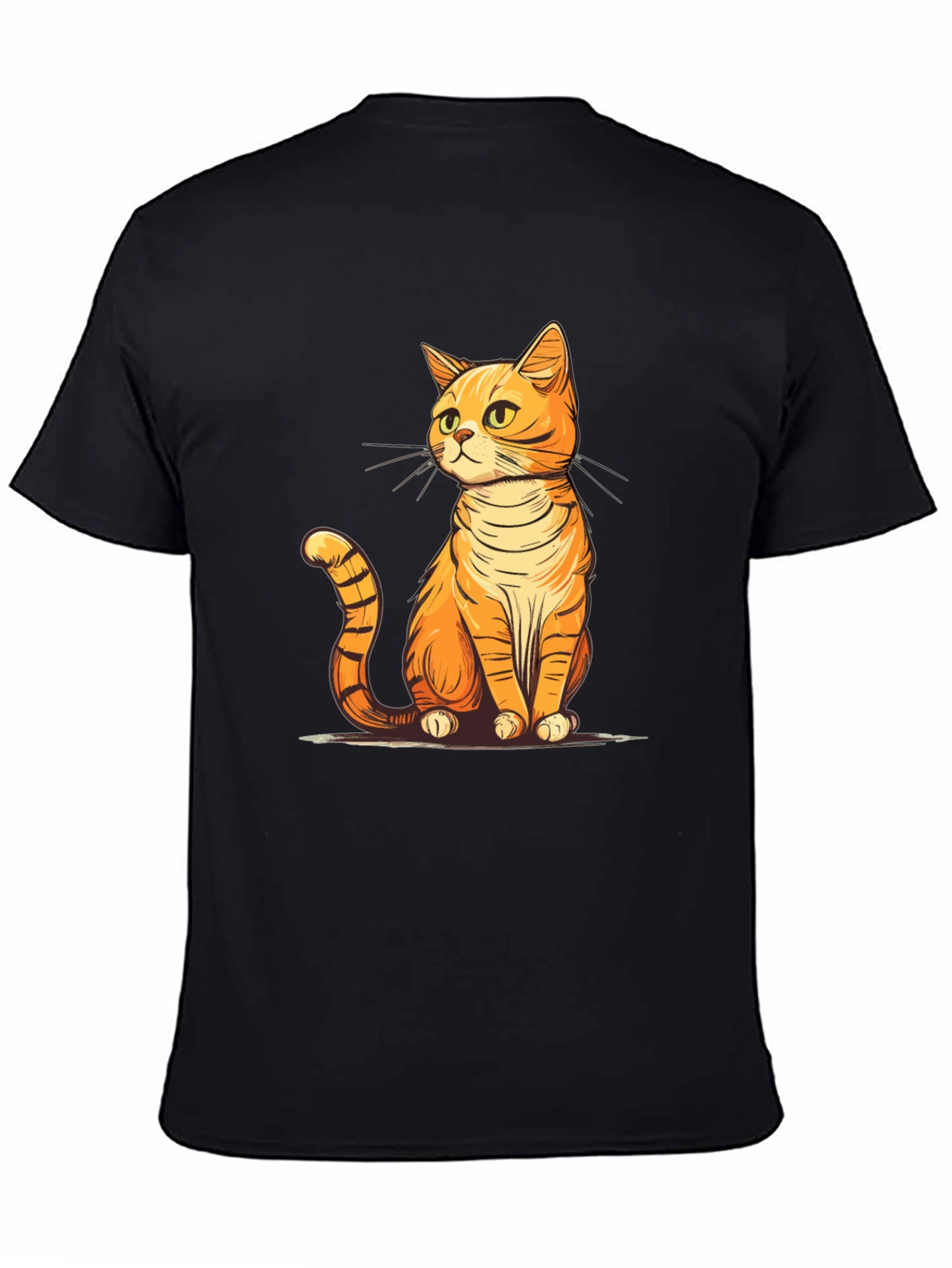Cute Cartoon Cat T-Shirt - Unisex Black Tee