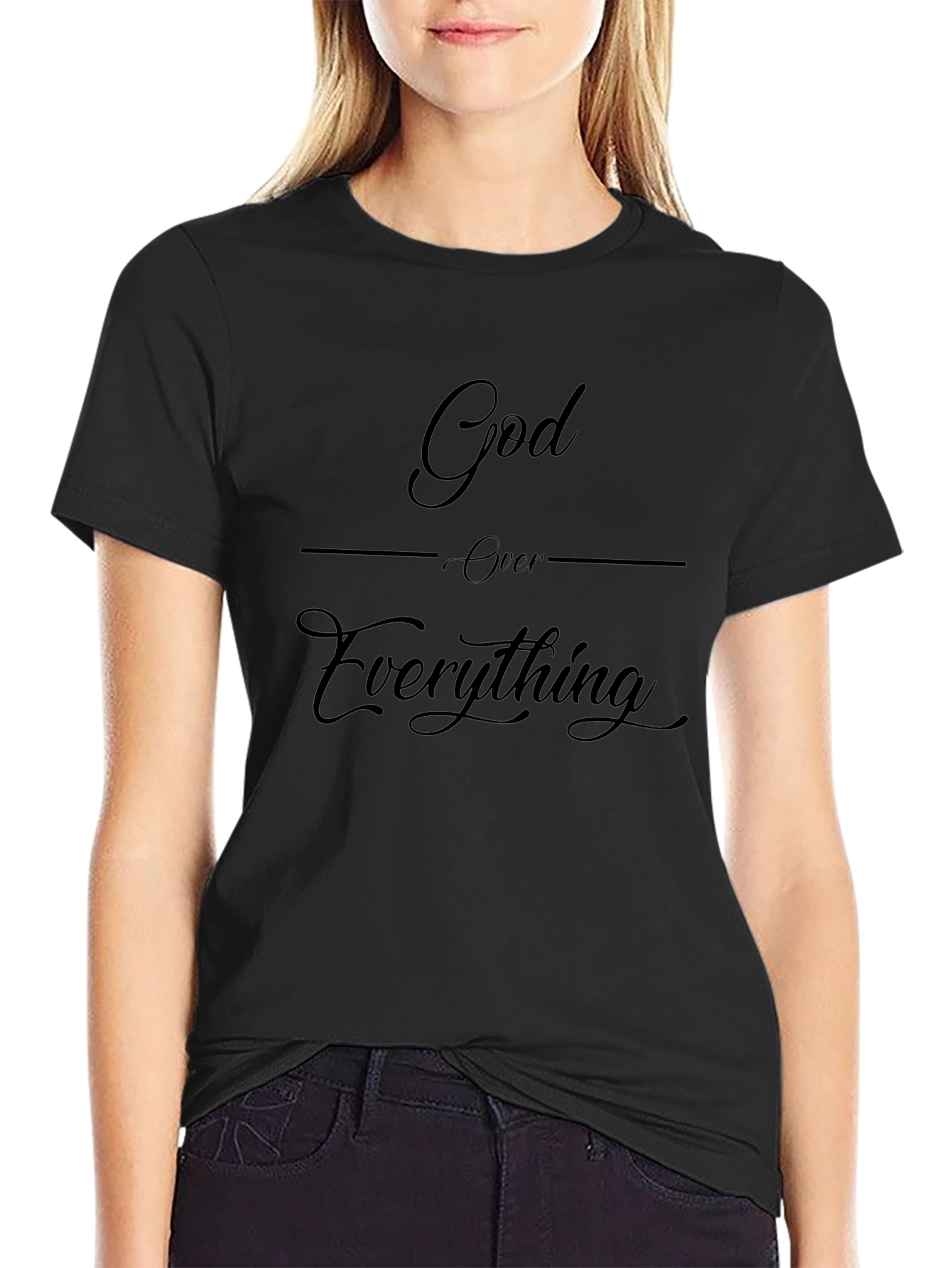 God Over Everything Black Graphic Tee