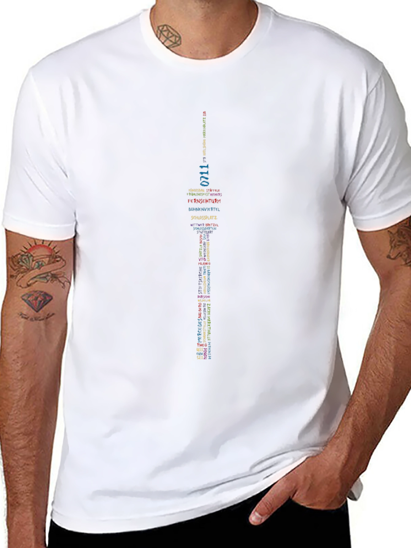Black T-Shirt with Stuttgart Design