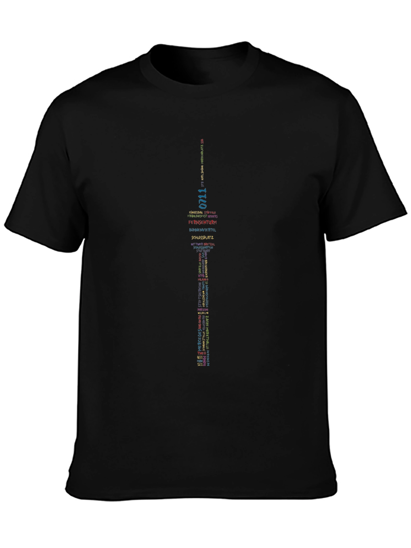 Black T-Shirt with Stuttgart Design