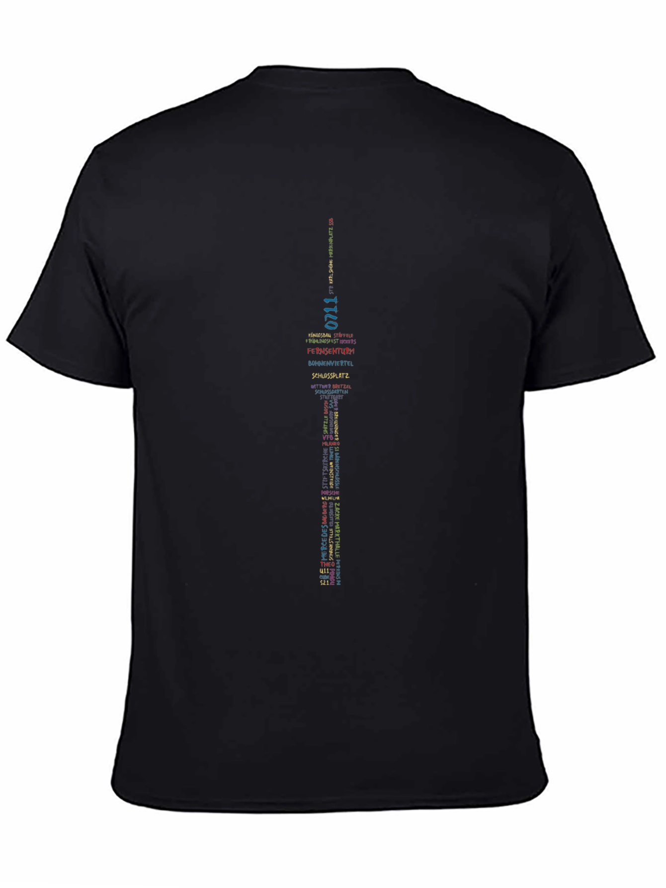 Black T-Shirt with Stuttgart Design