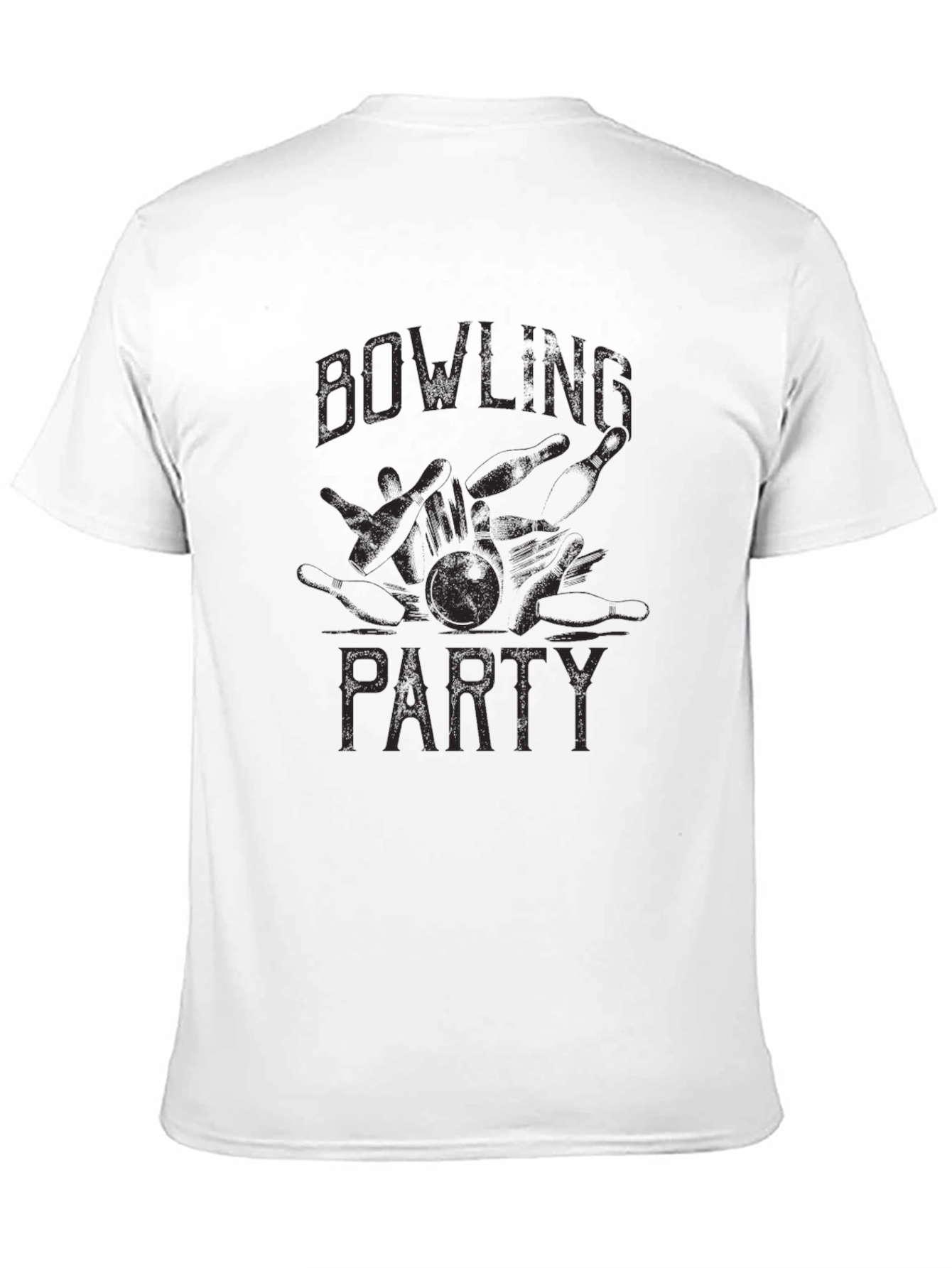 Bowling Party Graphic T-Shirt - Casual Black Tee